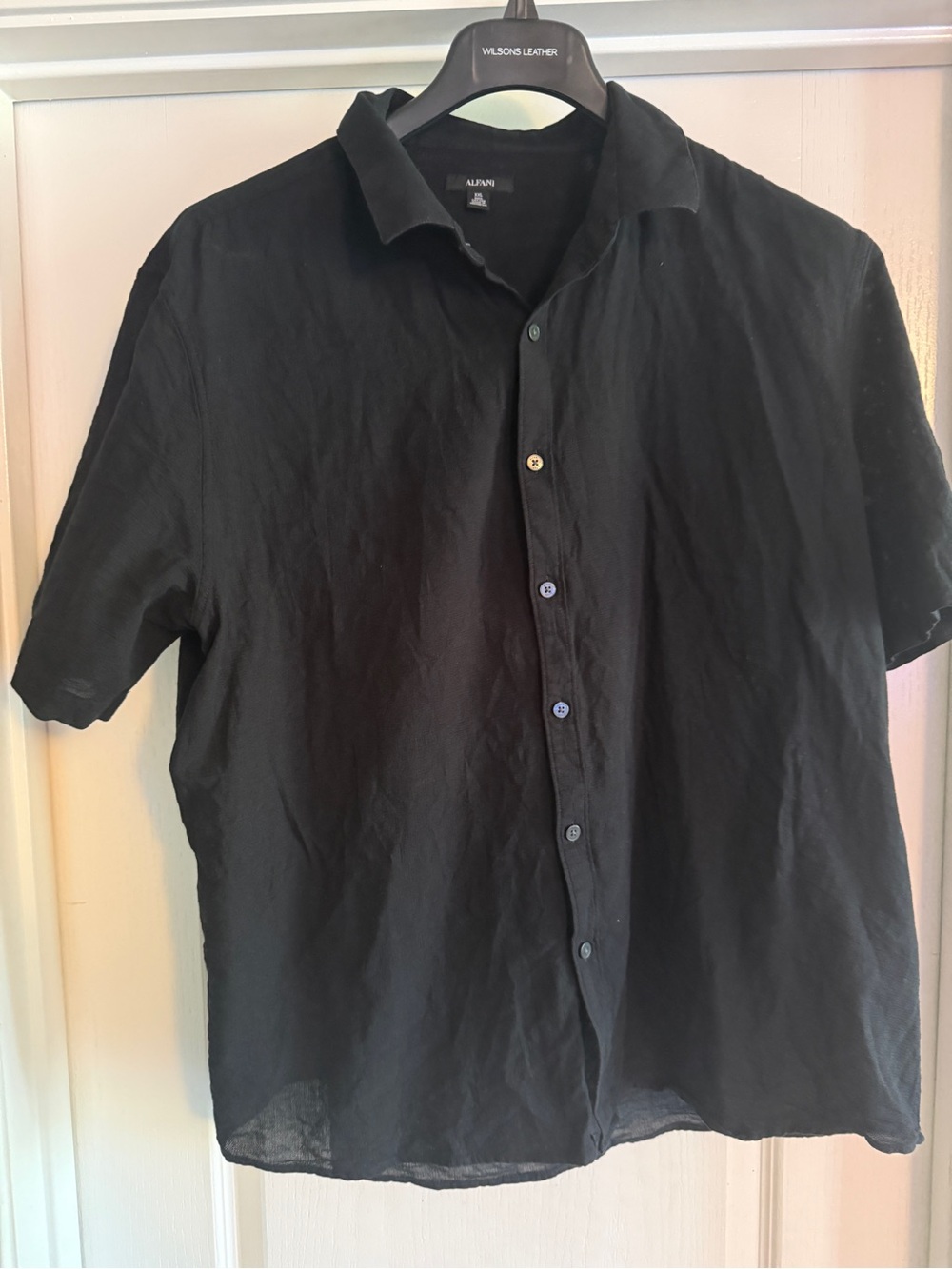Alfani Men's Black Short-Sleeve Button-Up Shirt size XXL